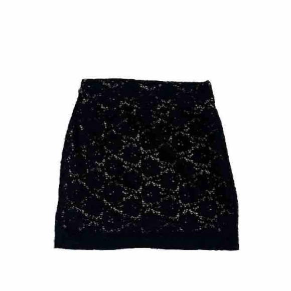 NWT Cotton On Black Lace Floral Mid Rise Mini Skirt Bodycon Pull On Medium - Picture 1 of 7